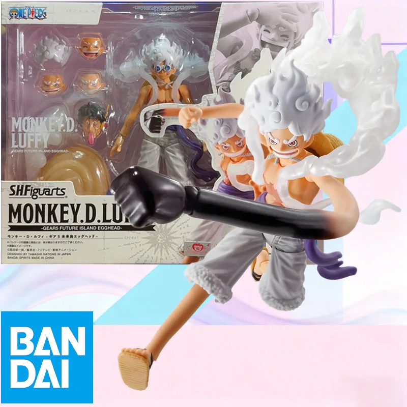 متوفر في المخزون بانداي الصندوق الأصلي S.H.Figuarts القرد D.Luffy-Gear 5 جزيرة المستقبل Egghead SHF عمل نموذج لجسم لعبة هدية للطفل