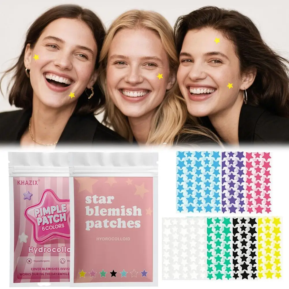 280/1120/1680pcs Star Hydrocolloid Acne Patches,Colorful Star Pimple Patches  Ultra-thin Concealer Acne Patches For Face