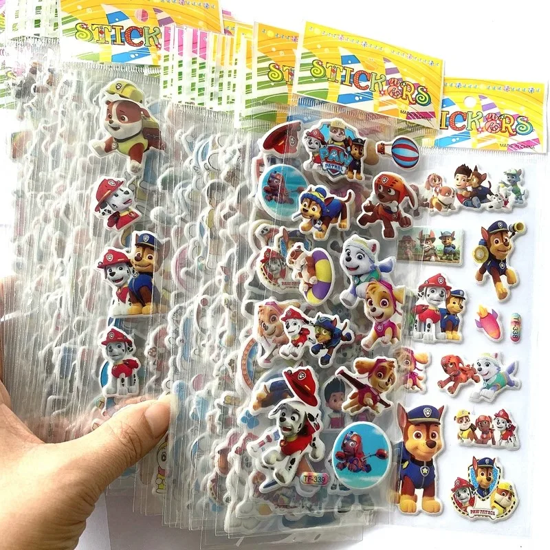 12pcs/set Kids Stickers Puffy Stickers for Children Birthday Christmas New Year Gift for Girl Boy Scrapbooking Cartoon Stickers
