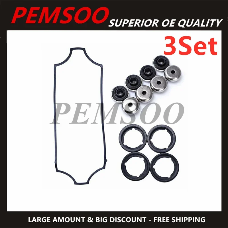 3X 12341-PR3-000 12342-PT2-000 90441-P72-J00 Valve Cover Gasket & Spark Plug Tube Seals & Bolt Grommets For Acura Integra 1.8L