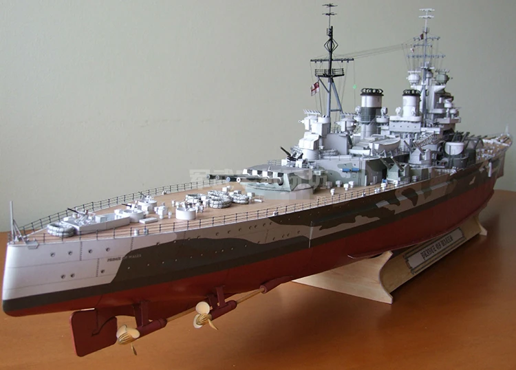 1:200 Scale HMS Prince of Wales V-class Battleship DIY Handcraft Paper Model Kit Handmade Toy Puzzles