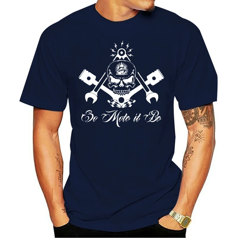 Freemason Widows Sons Masonic Hot Rod Masonry Skull Logo Black T-Shirt S-6Xl Printed Tee Shirt