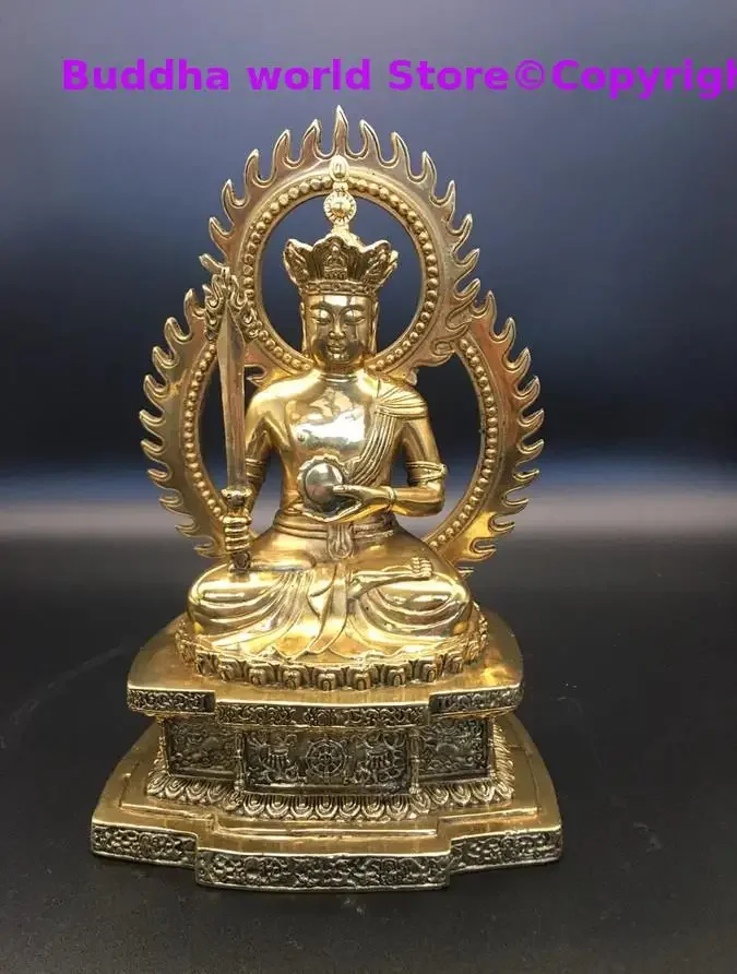 Wholesale Buddhist supplies Buddhism brass Bodhisattva Akashagarbha Buddha statue family Patron saint bring money Good luck