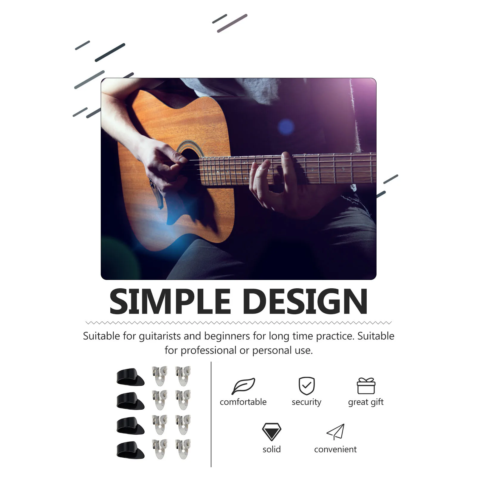 

1Set Guitar Finger Pick Durable Stainless Steel Protector Guitar Accessories for Professional and Beginner Practice Enhancer