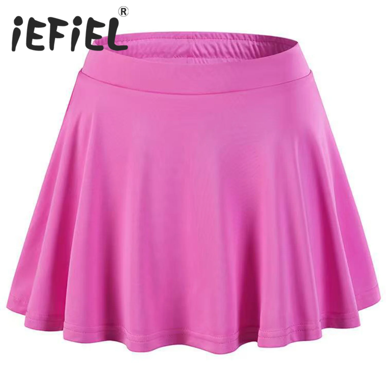 

Kids Girls Mini Skirt Solid Color Athletic Skirts with Shorts High Waist with Drawstring Pleated Sport Skirt for Tennis Workout