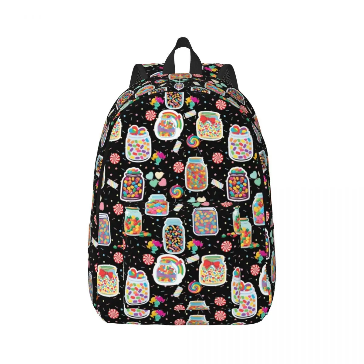 

Durable Canvas Day Backpack Candy Land Pattern Functional and Fashionable Backpack for Teens, Adults, and Students