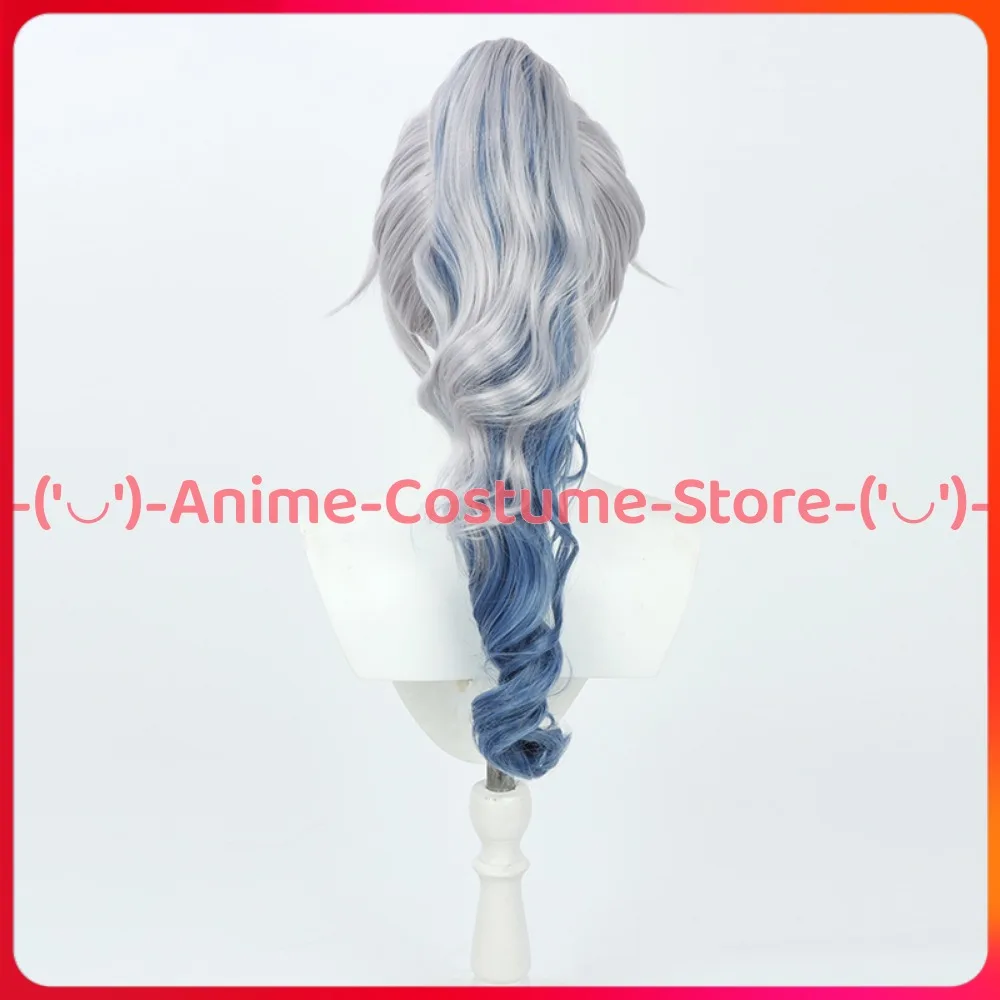 Peruka do cosplayu Silver Wolf z Honkai: Star Rail, kucyk, postać z gry, kostium na Halloween, karnawał, odporna na ciepło, włosy syntetyczne