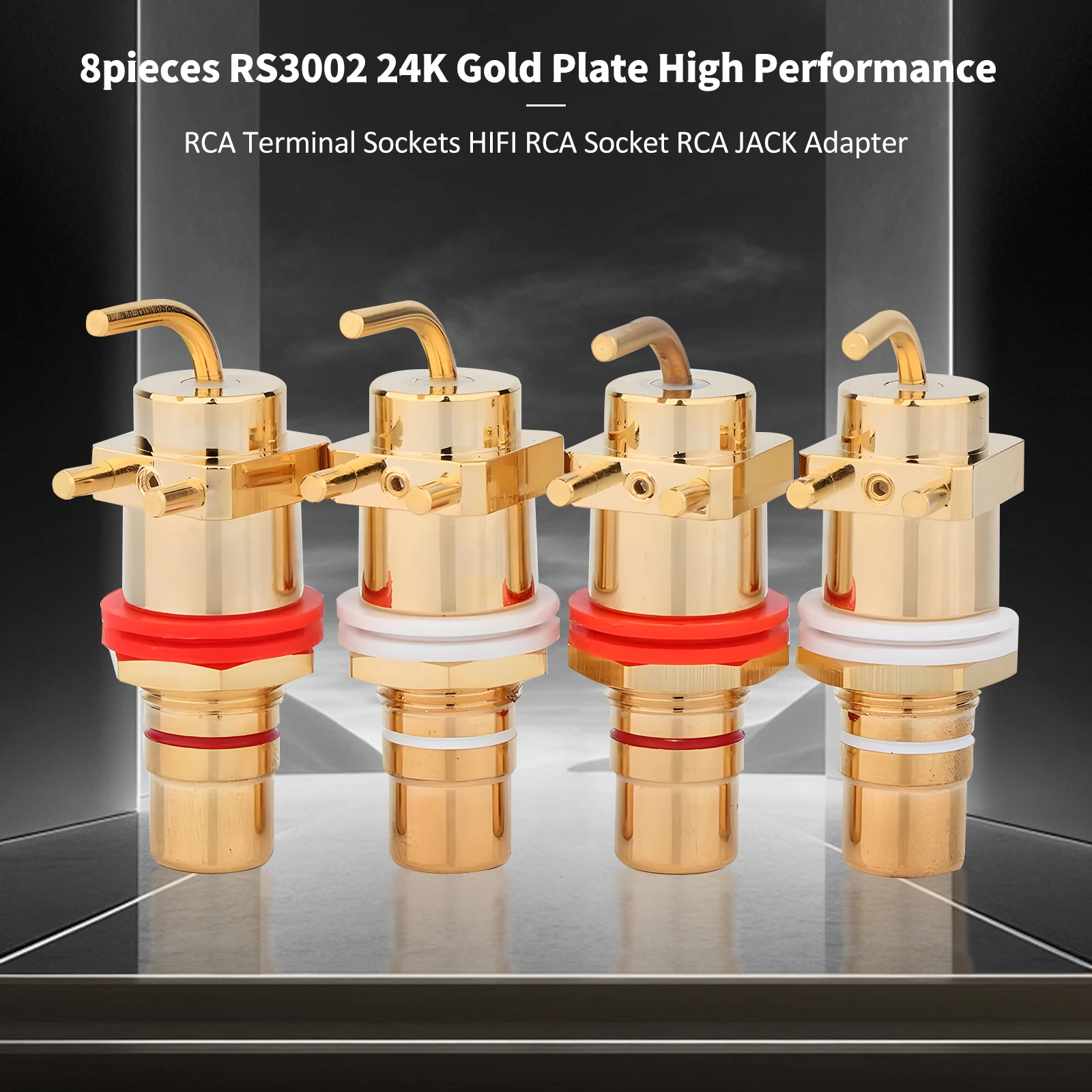 RS3002 HiFi Audio Gold-plated High Performance RCA Terminal Female Socket Solder Type RCA Jack Adapter