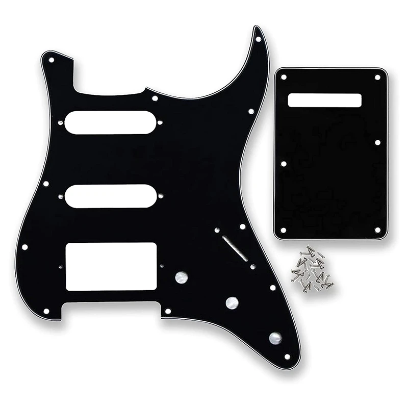 N17R Pickguard plaque à gratter ensemble de plaques arrière de guitare pour partie de guitare électrique (3 plis noir)