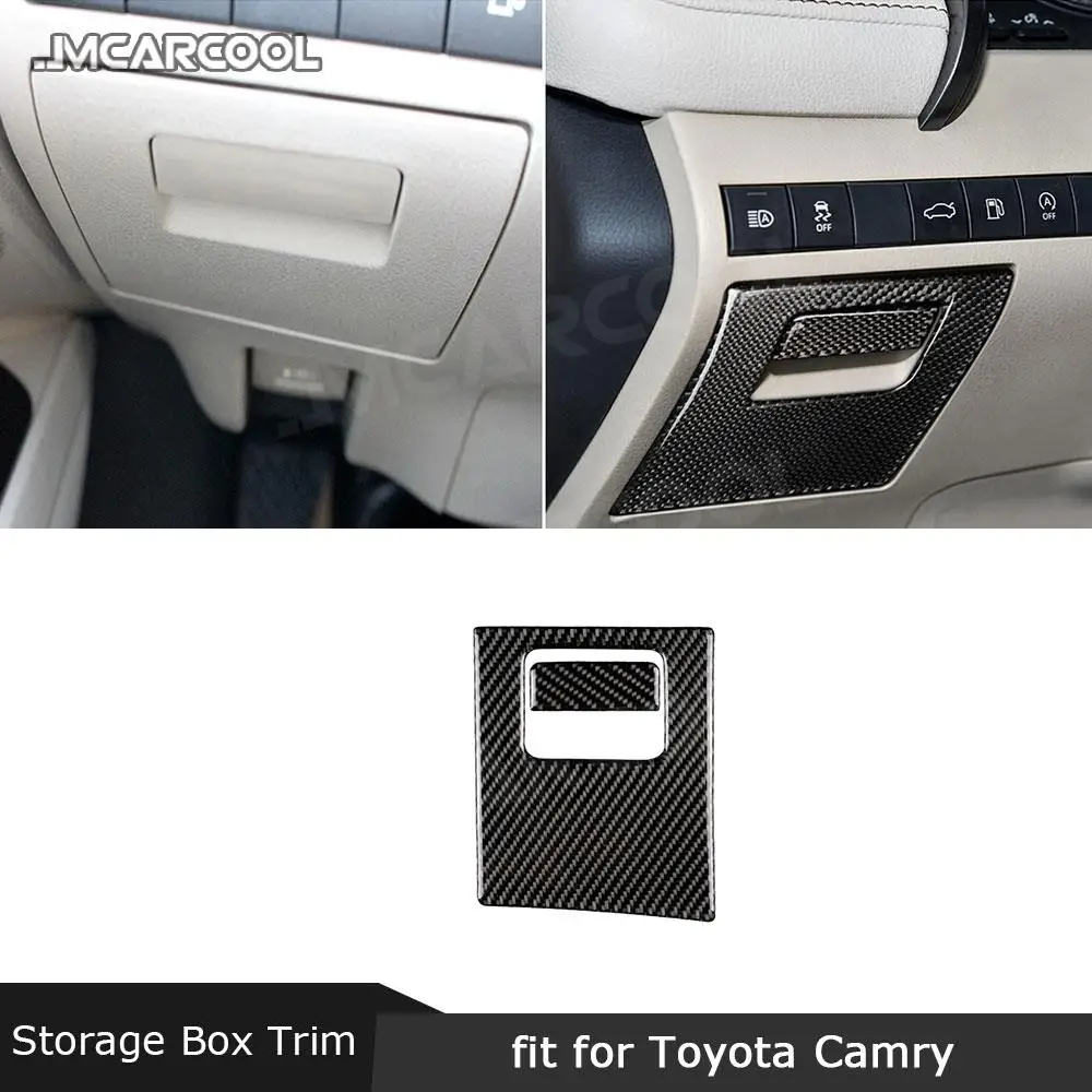 jmcarcool-車用運転席側収納ボックス-トリムフレームカバー-トヨタ-カムリ-2018-2019-カーボンファイバー-インテリアアクセサリー
