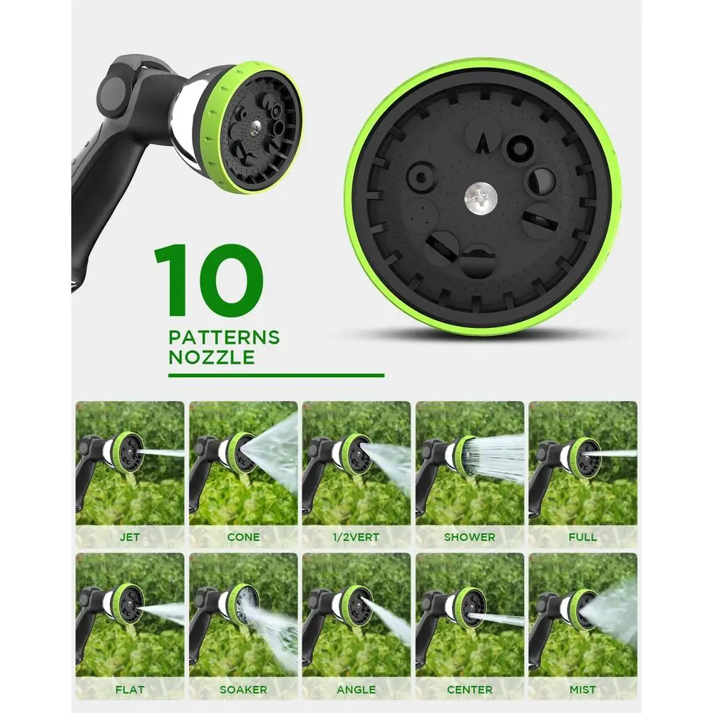 100ft Retractable Garden Hose Reel Wall Mount Automatic Slow Rewind Lock System