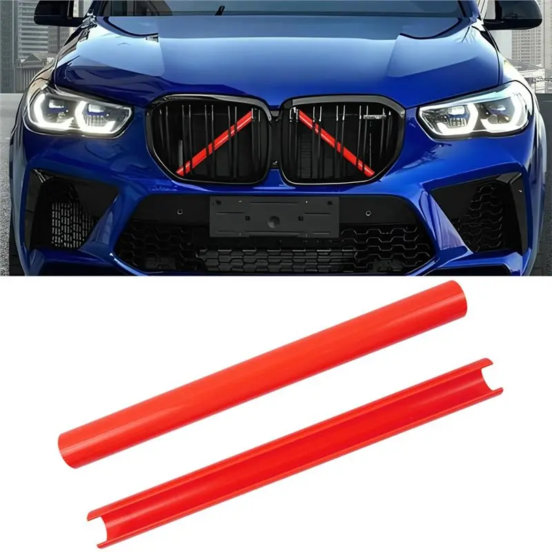 Front Grill Inserts Trims For BMW X3 G01 X4 G02 X5 G05 X6 G06 Accessories Wrap Covers Stripes Red-T48C