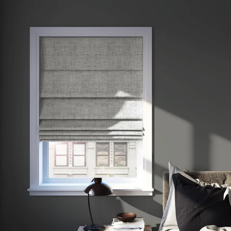Best Selling Modern Design Full Blackout 100%  Polyester Spring Control Roman Blinds for Windows