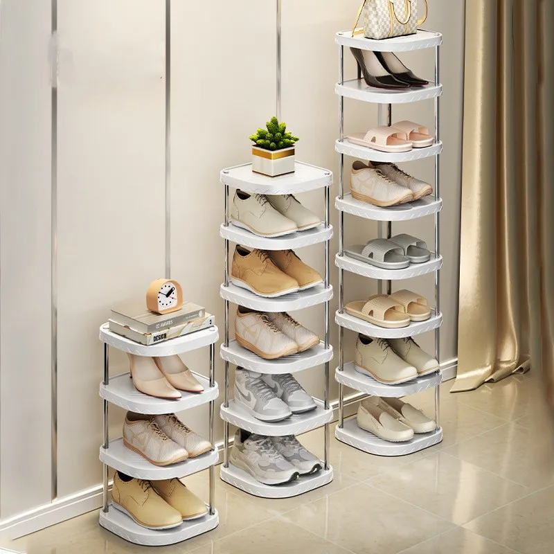 Shoes Organizer Rack Multi-layers Shoe Storage Shelves Home Living Room Corner Bags Books Cabinet Holder DIY Assemble 3-8 Layers