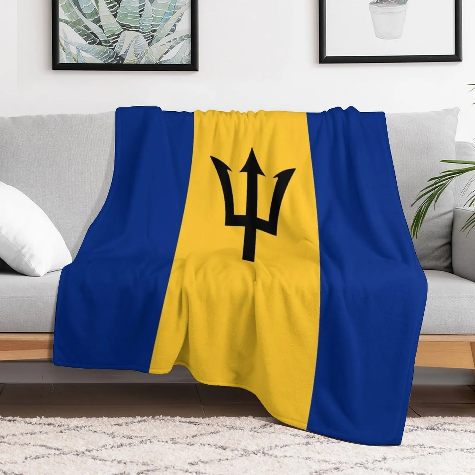 Barbados flag Throw Blanket Decorative Throw Cute Plaid Luxury Brand Blankets