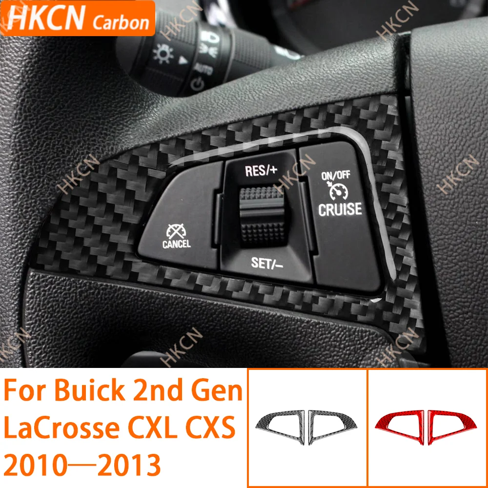Carbon Fiber steering wheel button accent Panel car interior accessories sticker for Buick LaCrosse CX CXL CXS 2010‑2013