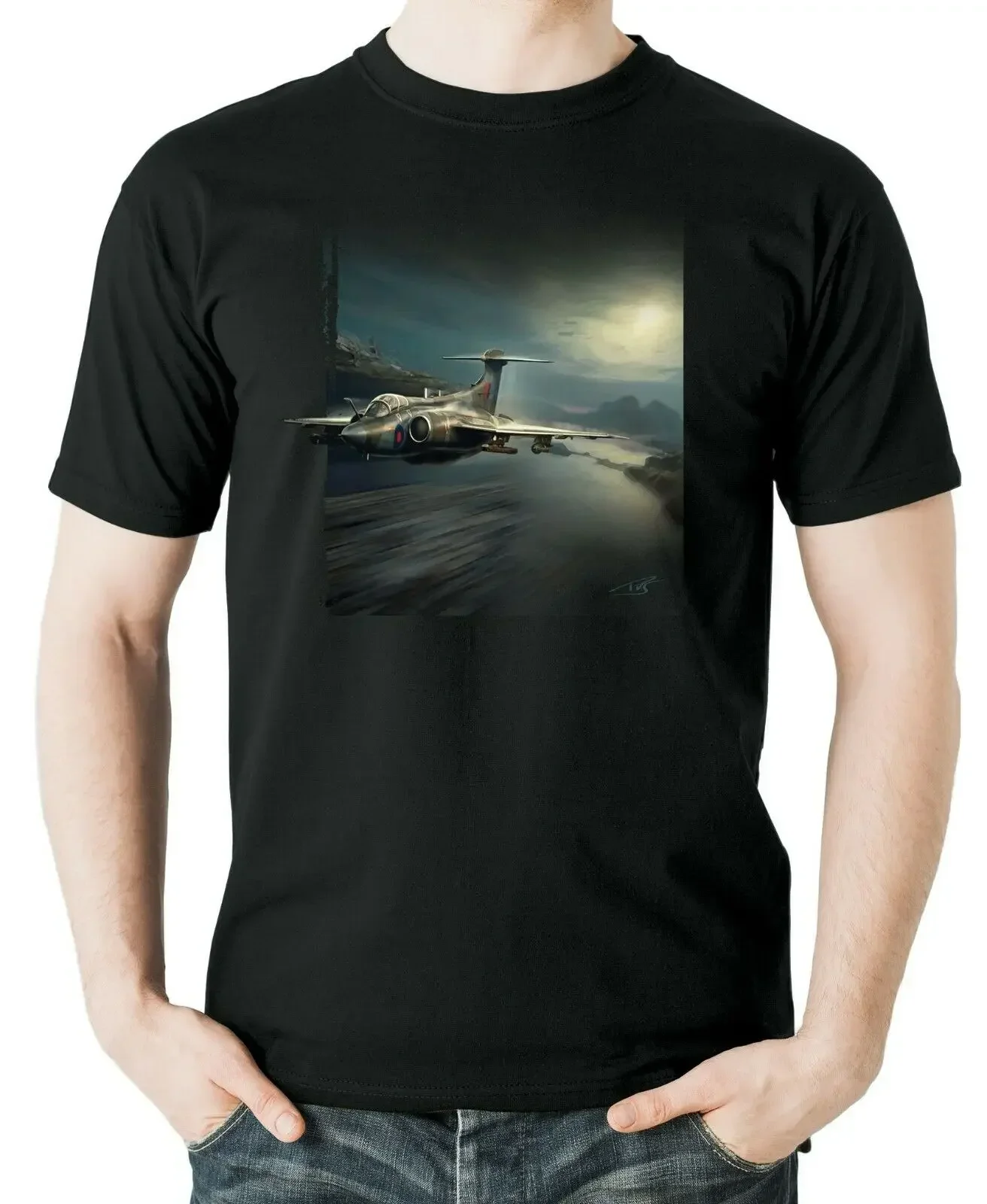 

Aviation Themed Buccaneer Attack Aircraft on The Deck T-Shirt. Summer Cotton Short Sleeve O-Neck Mens T Shirt New S-3XL