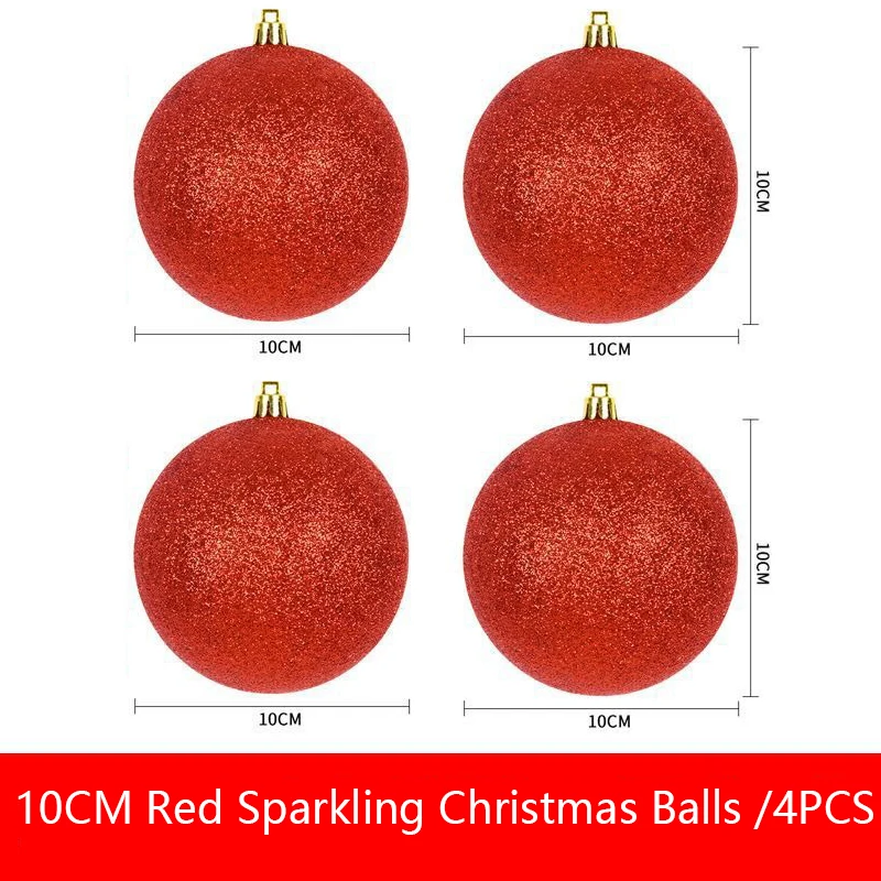 

Red Matte Sparkling Christmas Balls Large Size Xmas Decorative Hanging Ornaments Christmas Spheres Pendant 6/8/10/12/15CM