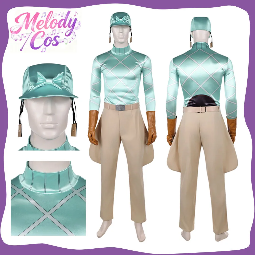 

Fantasy Diego Brando Cosplay Costume Men Anime JoJo Roleplay Top Pants Belt Hat Gloves Outfits Halloween Carnival Party Clothing