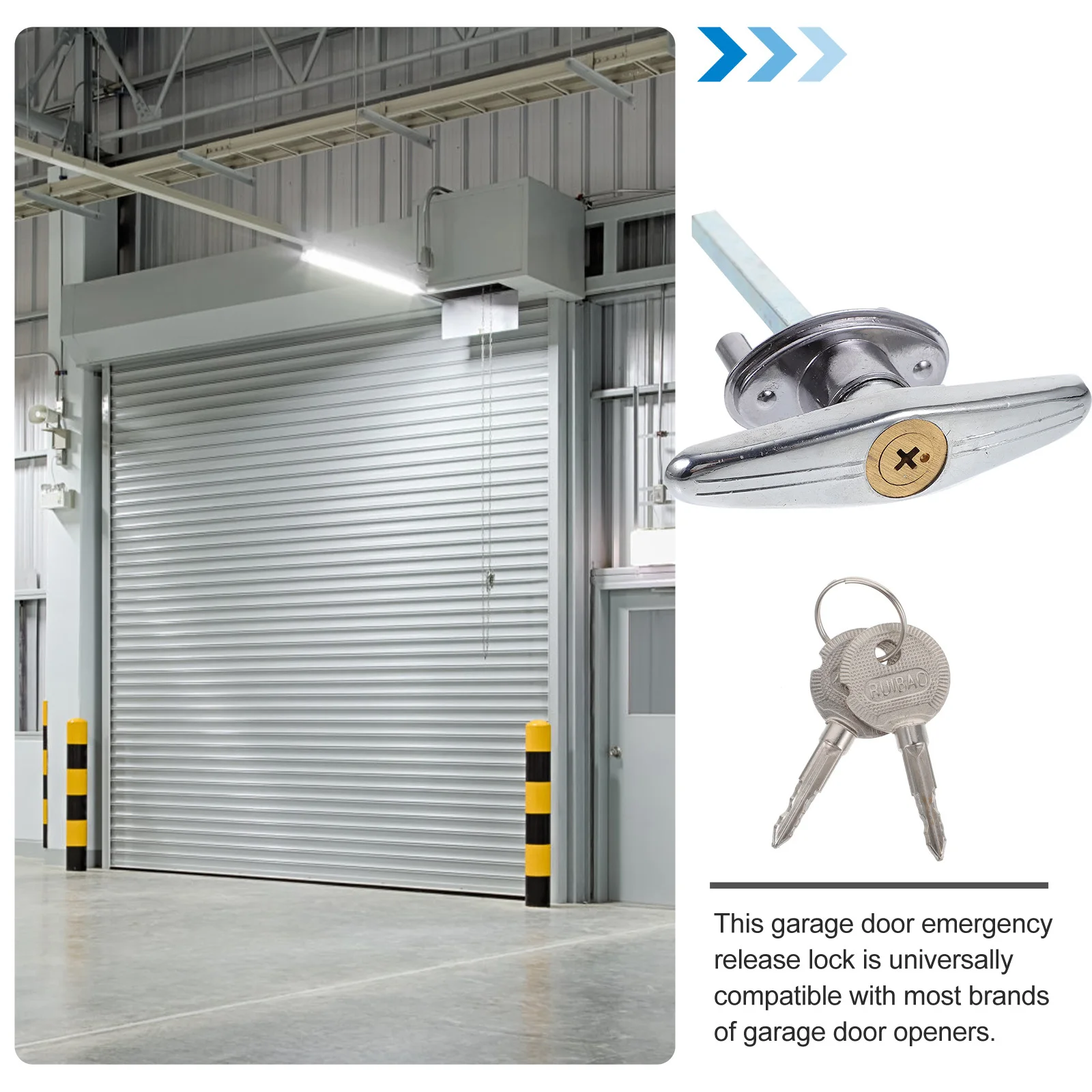 

1 Set Garage Door Lock Locking T Handle Emergency Release Kit Universal Replacement Shed Door Hardware Metal Keyed Handle Die