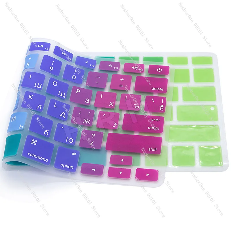 Keyboard Cover for Apple MacBook with Russian Layout, Waterproof Silicone Skin Protector Sticker