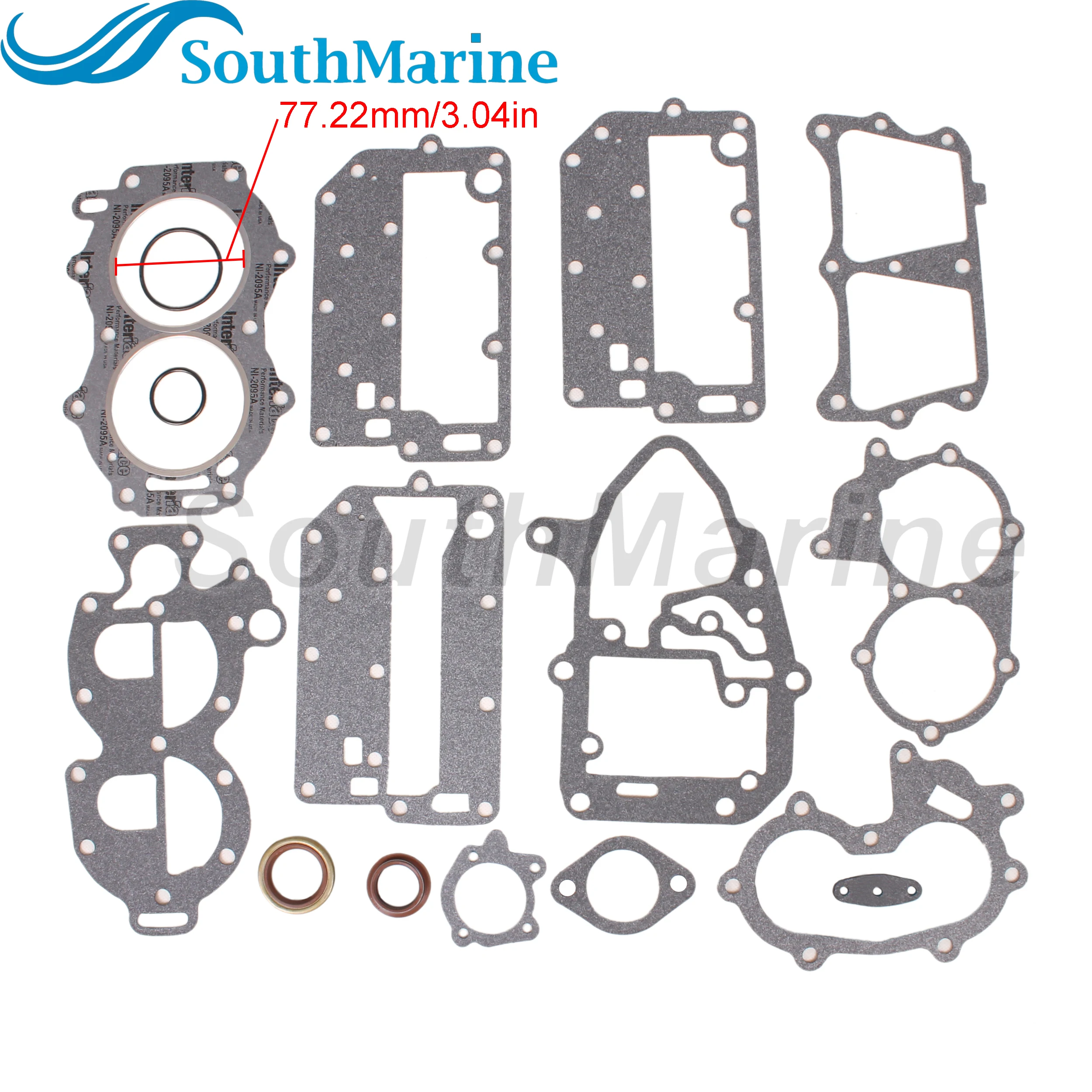 Boat Engine 0392615 0392567 0433941 18-4307 Power Head Powerhead Gasket Set Kit for Evinrude Johnson OMC BRP 20HP 25HP 30HP 35HP