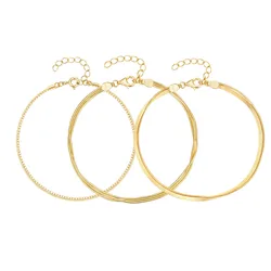 BOAKO 100% 925 Sterling Silver Bracalets For Women Men Double Layer Chain Bracelat Stacking Bangle 18K Gold Plated Simple Gift