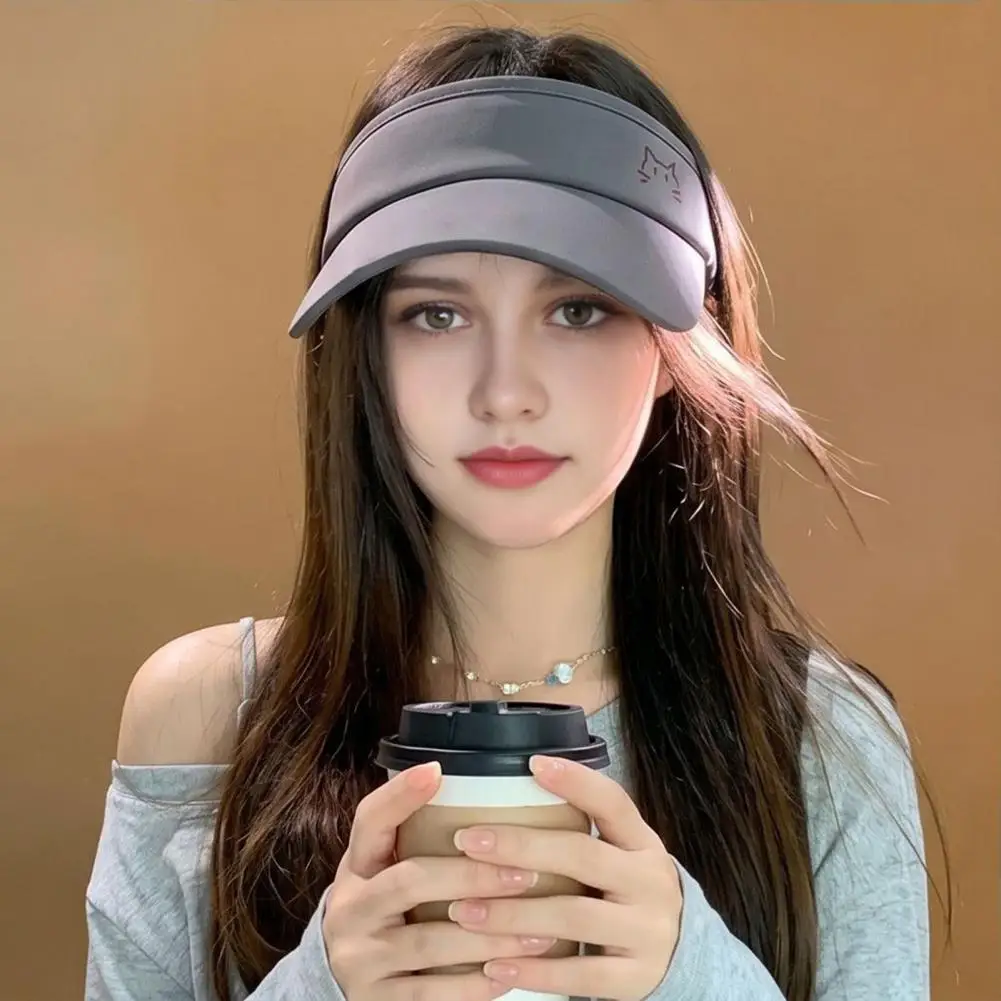 Portable Fitness Workout Visor Women Sun Visor Hat with Open Top Breathable Wide Brim Cap Uv Protection Headwear for Outdoor