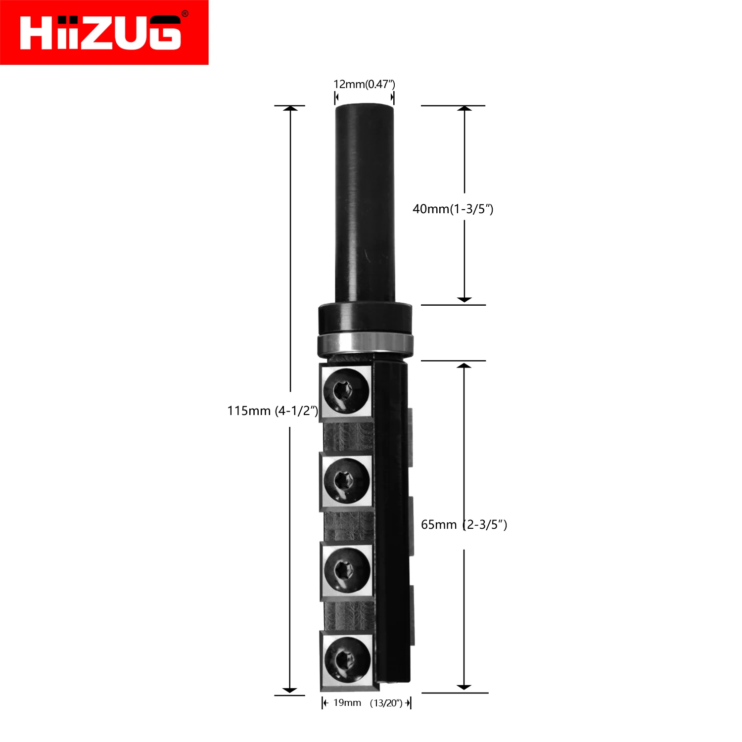 12mm Shank Flush Trim Router Bit Top Bearing Pattern Template Router Bit 19mm Cut Dia Wood Milling Cutter 12mm Carbide Inserts