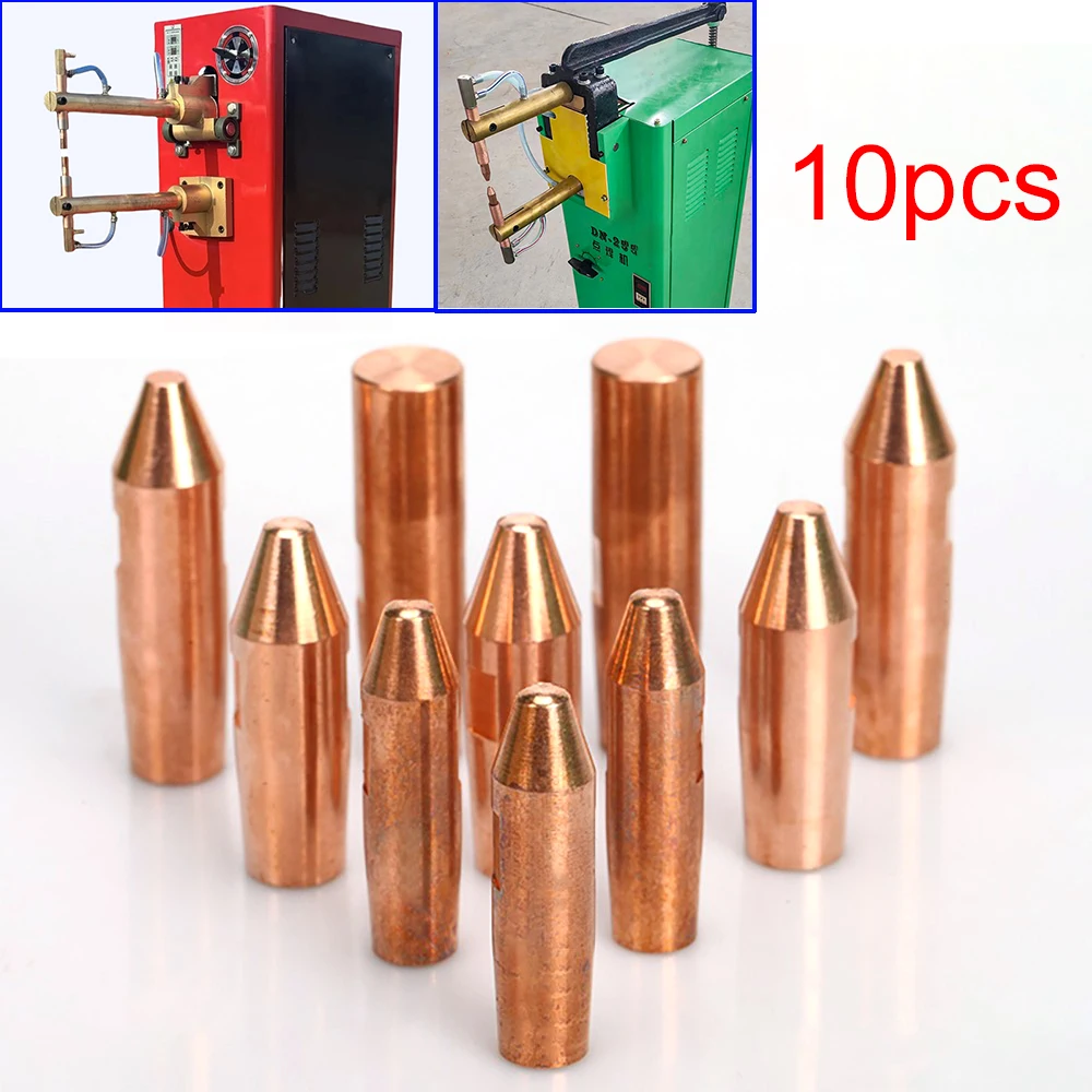 10pcs 13X45mm 13x50mm 13x60mm 16x60mm High Hardness Resistance Welding Electrode C18200 Pneumatic Spot Welder Electrode Tip