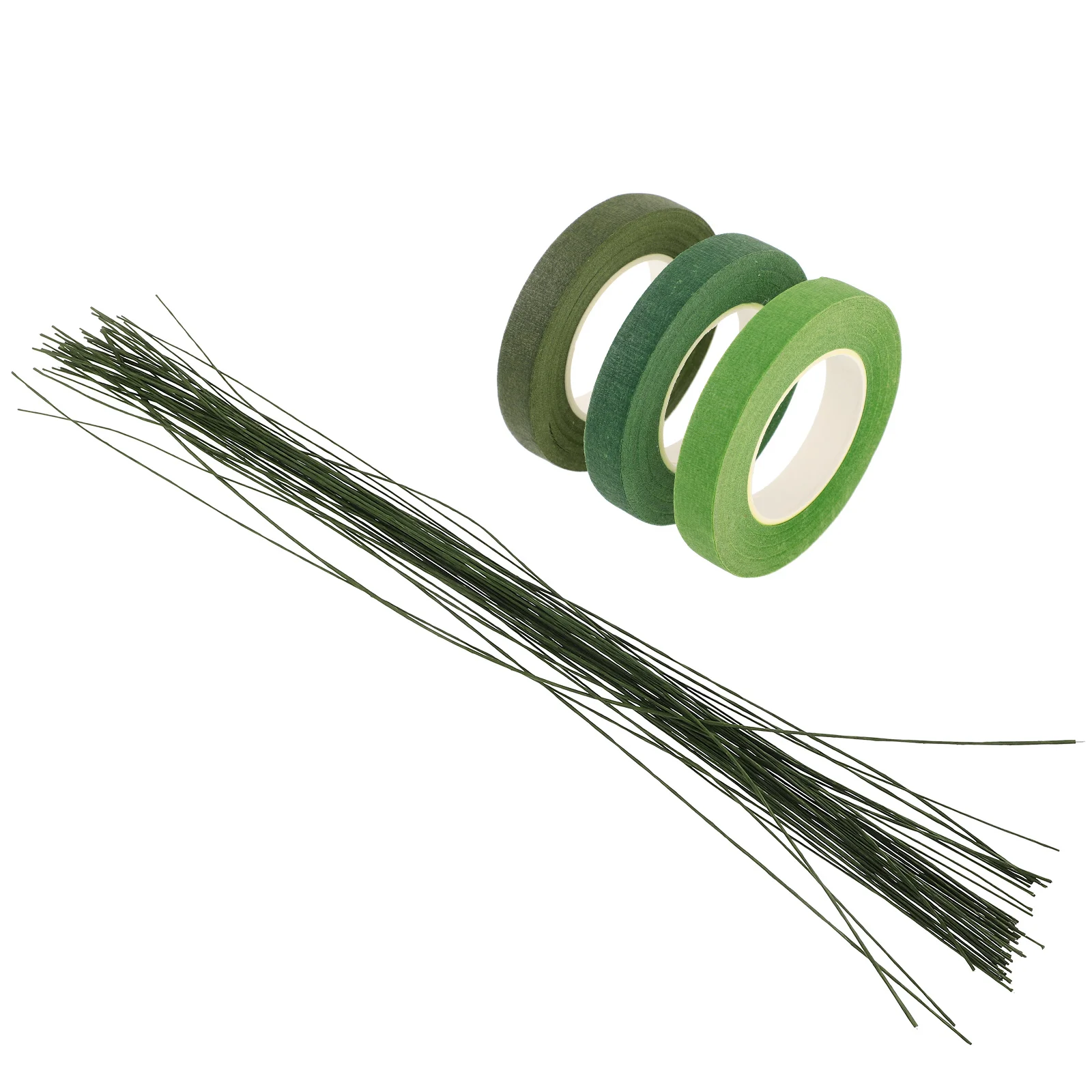 

1Set Floral Stem Wire and Paper Tape Kit Strong Adhesion for DIY Flower Stem Wrapping Tools Supplies
