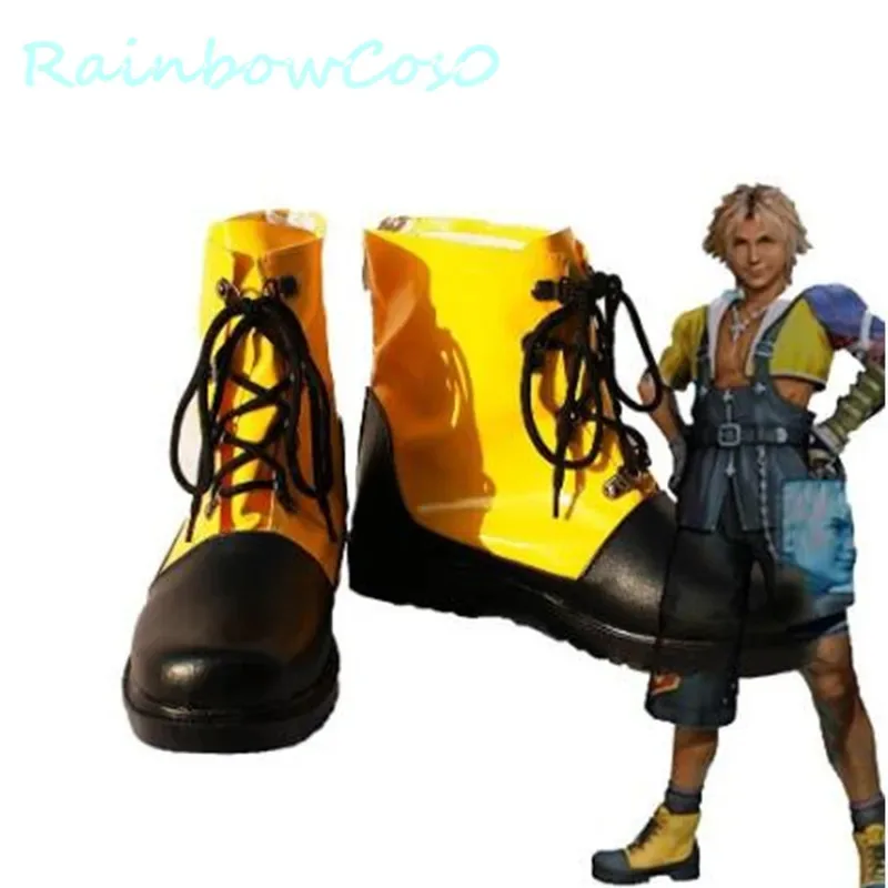 أحذية RainbowCos0 التأثيرية FF5 Tidus أحذية كوسبلاي فاينل فانتسي Tidus أحذية لعبة أنيمي الهالوين وعيد الميلاد