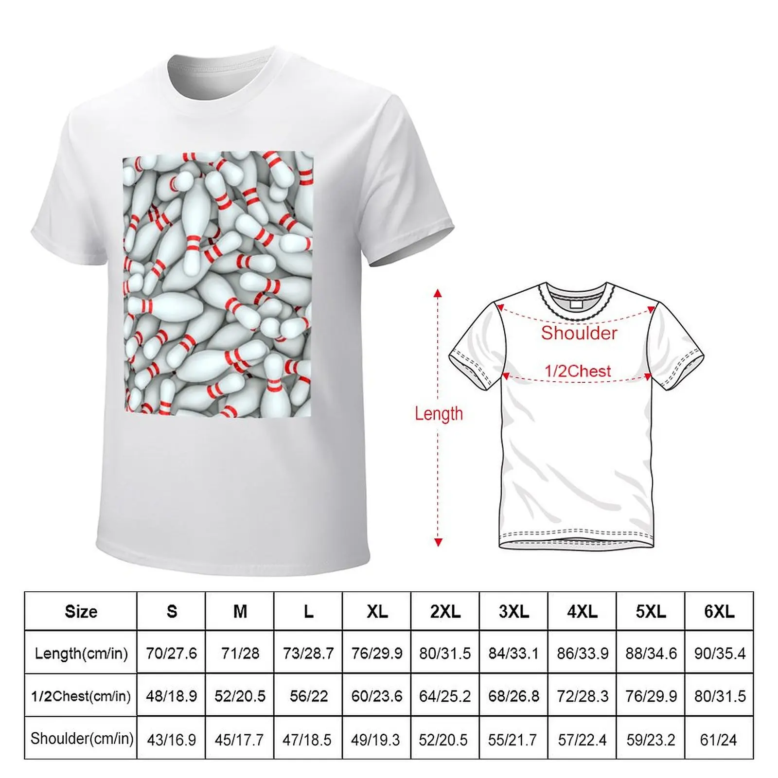 Bowling pins T-Shirt plus size tops aesthetic clothes customs clothes for men