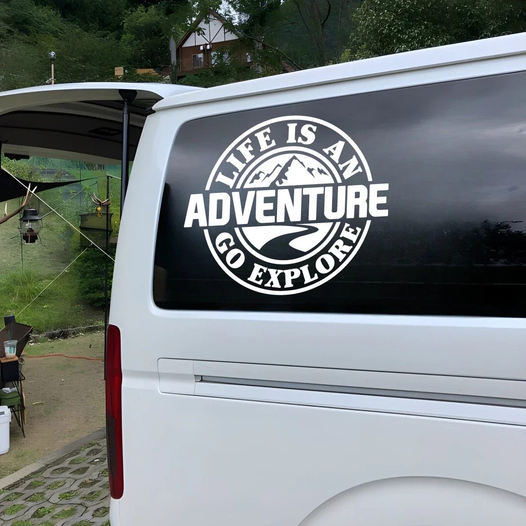 Life Is An Adventure Vinyl Car Stickers Camping RV Off Road  Waterproof r  For Car Window Glass Motorcycle Body Decoration