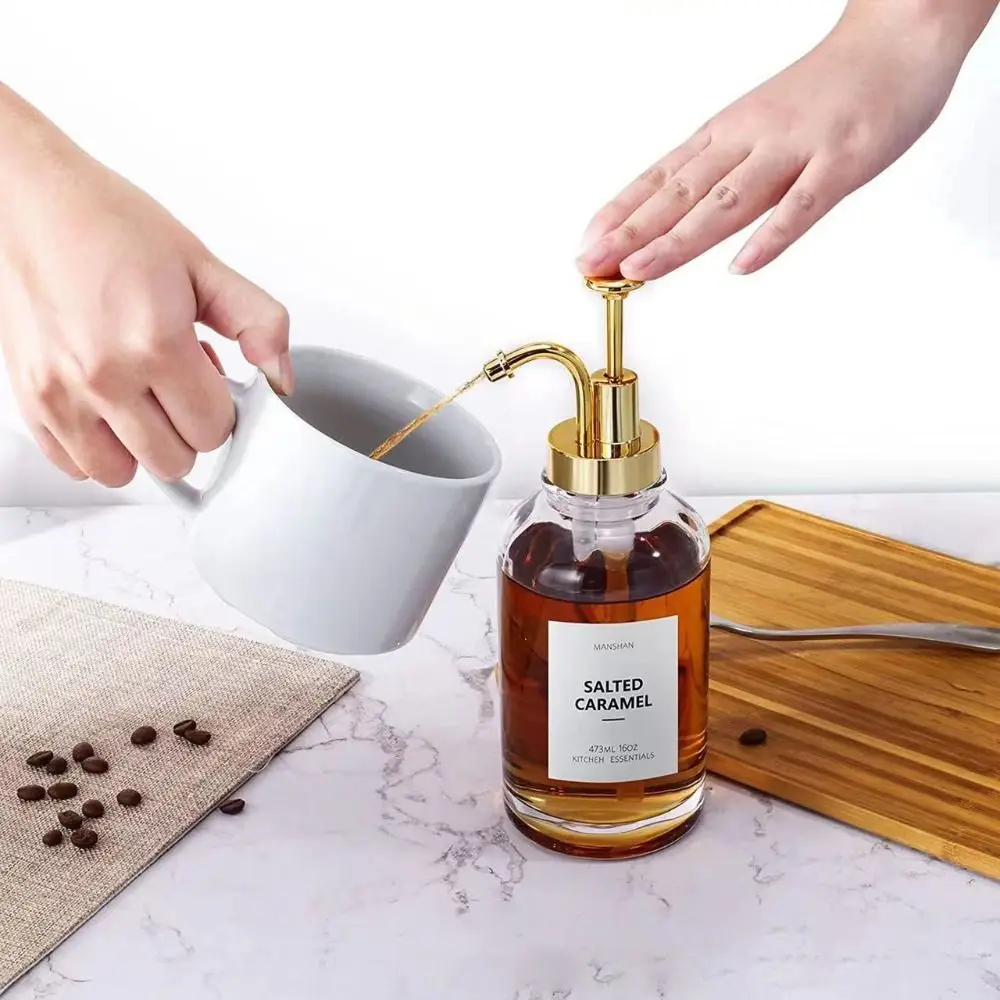 

Новые стеклянные дозаторы для мыла на 500 мл, прозрачный обновленный насос, дозатор мыла для рук, заполняемый контейнер для жидкости, бутылка, дозатор кофейного сиропа