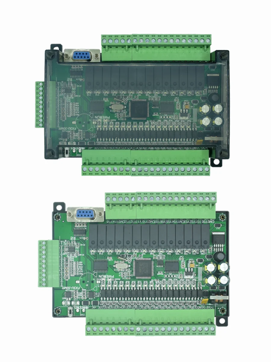 FX3U-32MT FX3U-30MR PLC industrial control board 6AD 2DA Relay output with RTC RS485 CAN communication Compatible with FX1N FX2N