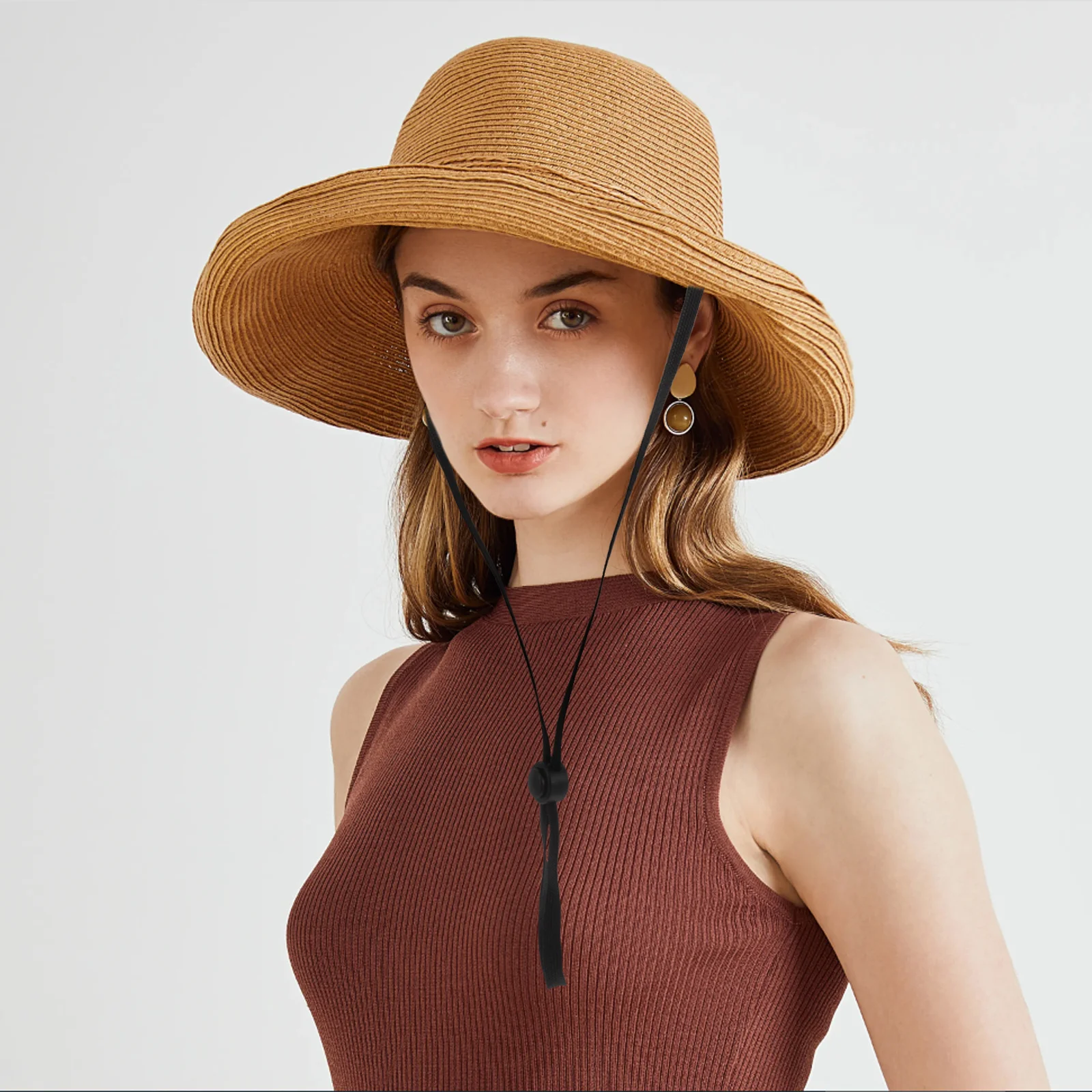 

5Pcs Windproof Hat Strap Clips Removable Elastic Cap Cord Secure Fit for Baseball Caps Anti-Lost Accessory Mask Straps