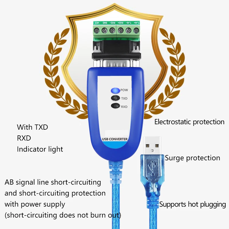 Pioneer Detect UBS serial port cable, RS485 nine-pin, 9-pin db9 adapter cable, RS232 interface, RS422 adapter, industrial grade
