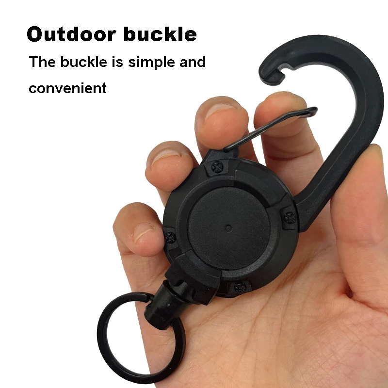 Outdoor Heavy-Duty Retractable Keychain Retractable Card Holders Extendable Key Chain Steel Wire Rope Extendable Key Lanyard