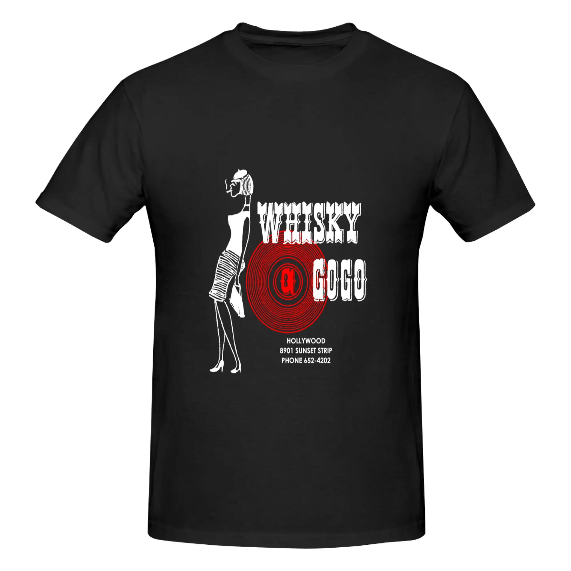 Funny Whisky A Go-Go Vintage Poster Restoration Digital Classic Essential Men's Printed T-Shirt Unisex T shirtTops