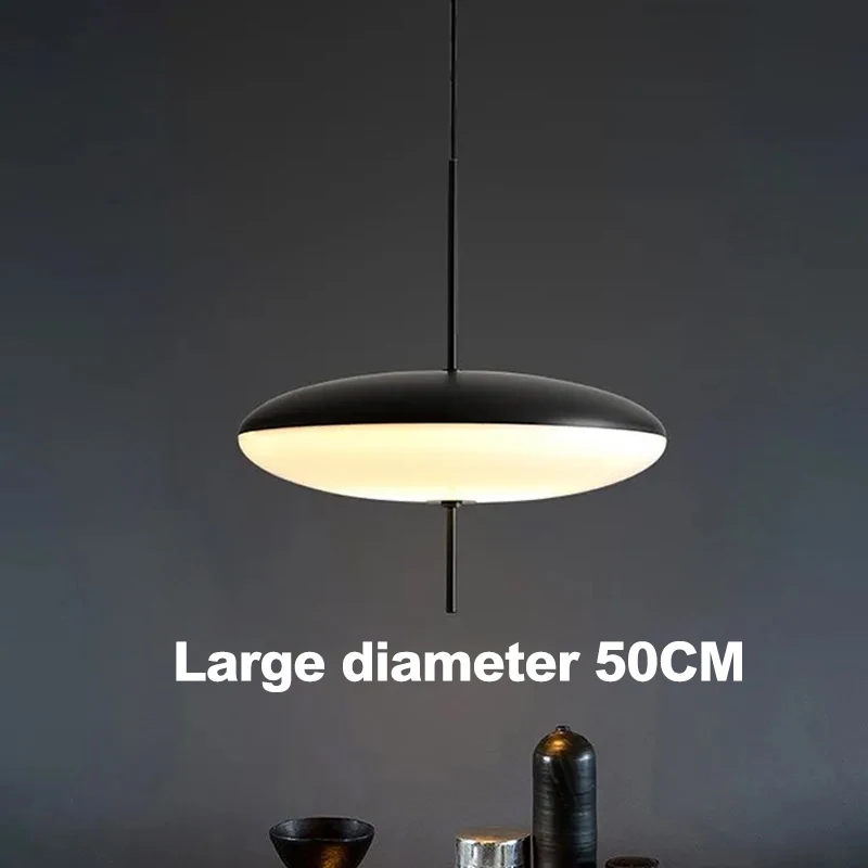 Modern Pendant Lights LED Minimalist Hanging Lamps 50CM Diam Black White Restaurant Study Living Rooms Bedroom Bar Decor Lamp