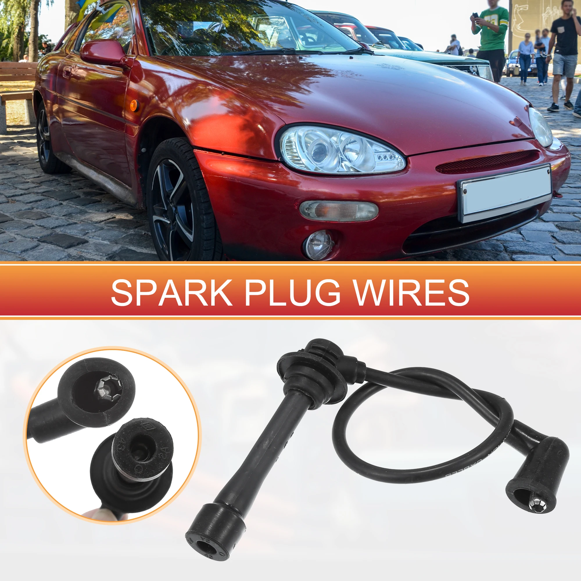 UXCELL 4pcs Spark Plug Wire Ignition Coil Cable No.B6BF18140A for Mazda MX-3 1994-1996