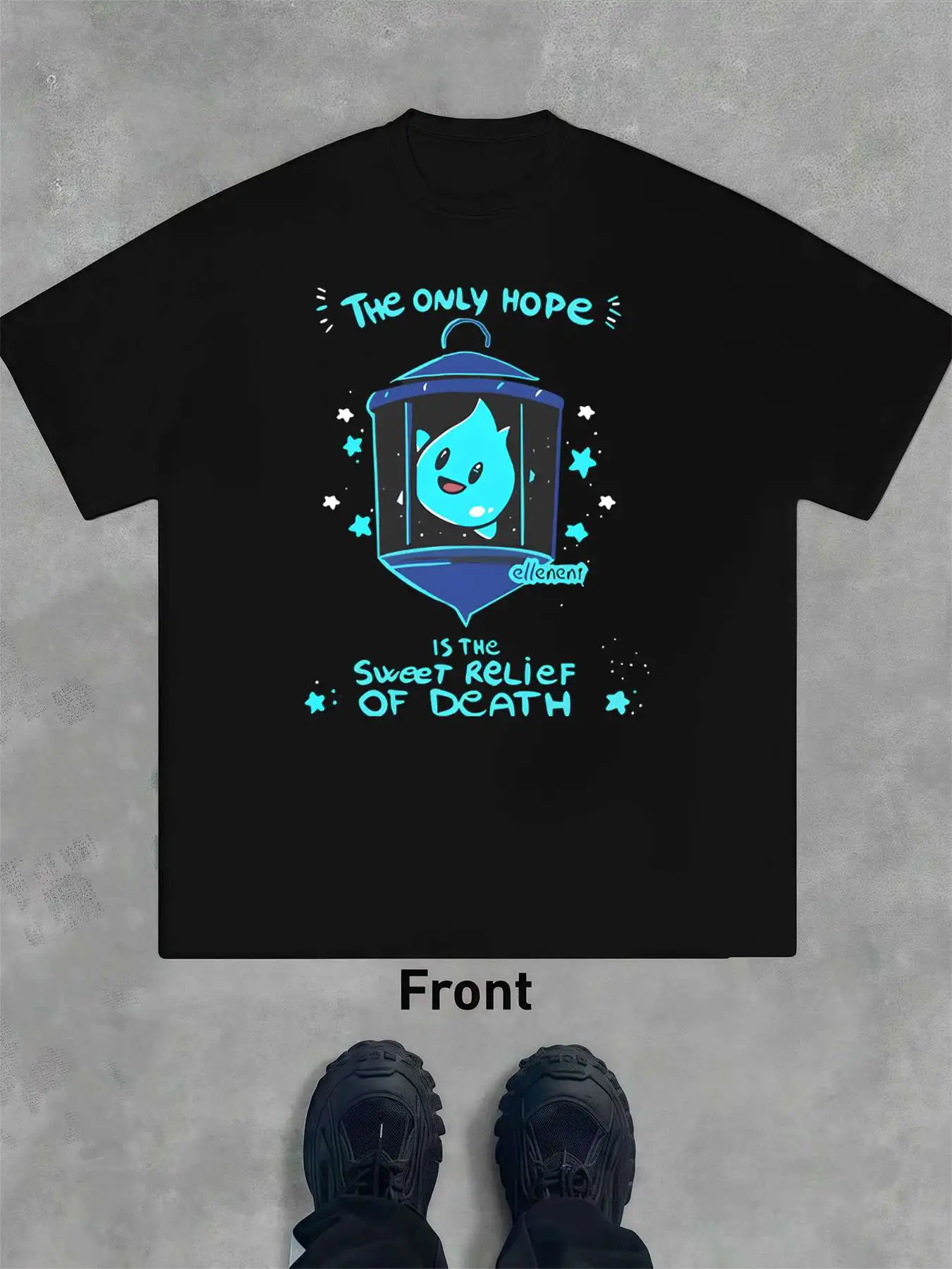 تي شيرت جرافيك عنصر أمل للرجال 220gsm صيفي جديد غير رسمي برقبة دائرية من القطن الخالص بأكمام قصيرة تي شيرت #2