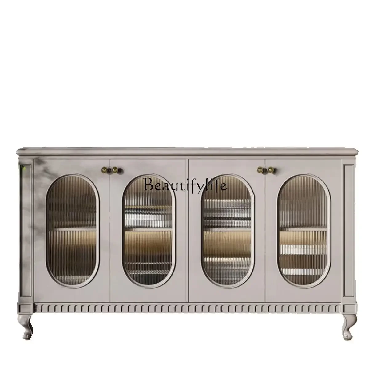 

FG10*American rural solid wood dining side cabinet light luxury simple entrance entrance cabinet retro