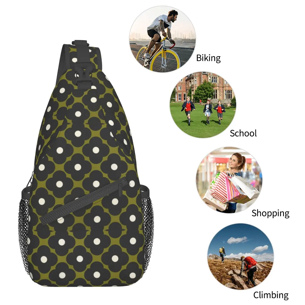 Orla Kiely mała chusta torba torba Crossbody na klatkę piersiową plecak na ramię boisko sportowe Daypacks kwiat wzór tornister