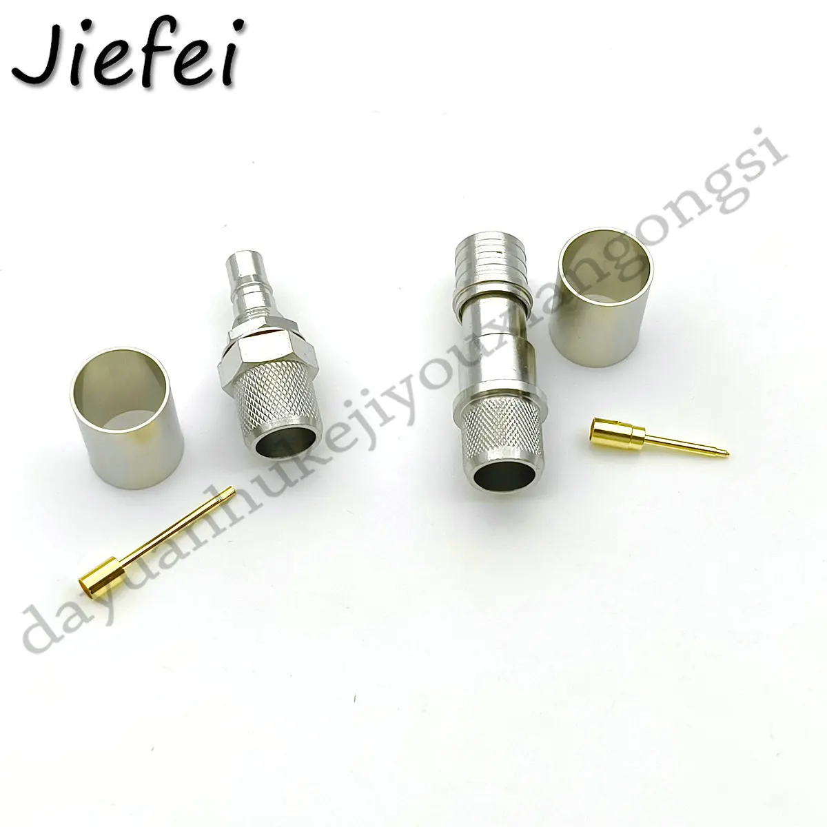 Imagem -03 - Conector Coaxial rf Reto Macho e Fêmea Qma Crimp Cabo Rg214 Rg213 Rg8 Lmr400 7d-fb Conector rf 50100 Pcs