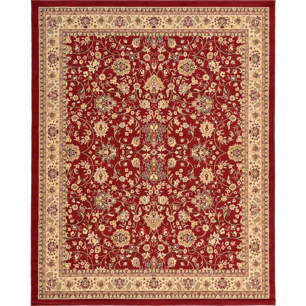 

Rugs.com Yasmin Collection Rug – 8' x 10' Burgundy Medium Rug Perfect for Living Rooms, Large Dining Rooms, Open Floorplans