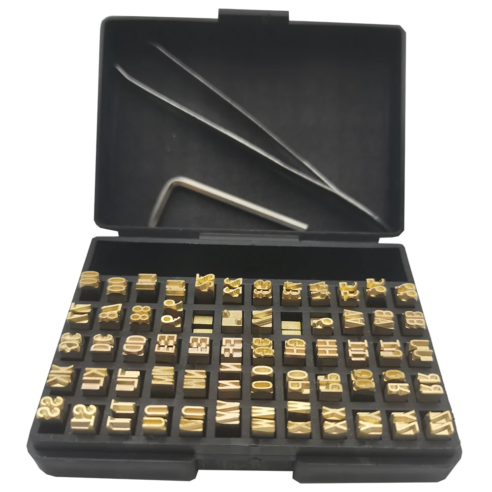 Imagem -02 - Máquina de Escrever de Metal para Máquina de Codificação Hot Stamping Letras e Números Cobre Data Impressora de Código 2*4*15 mm