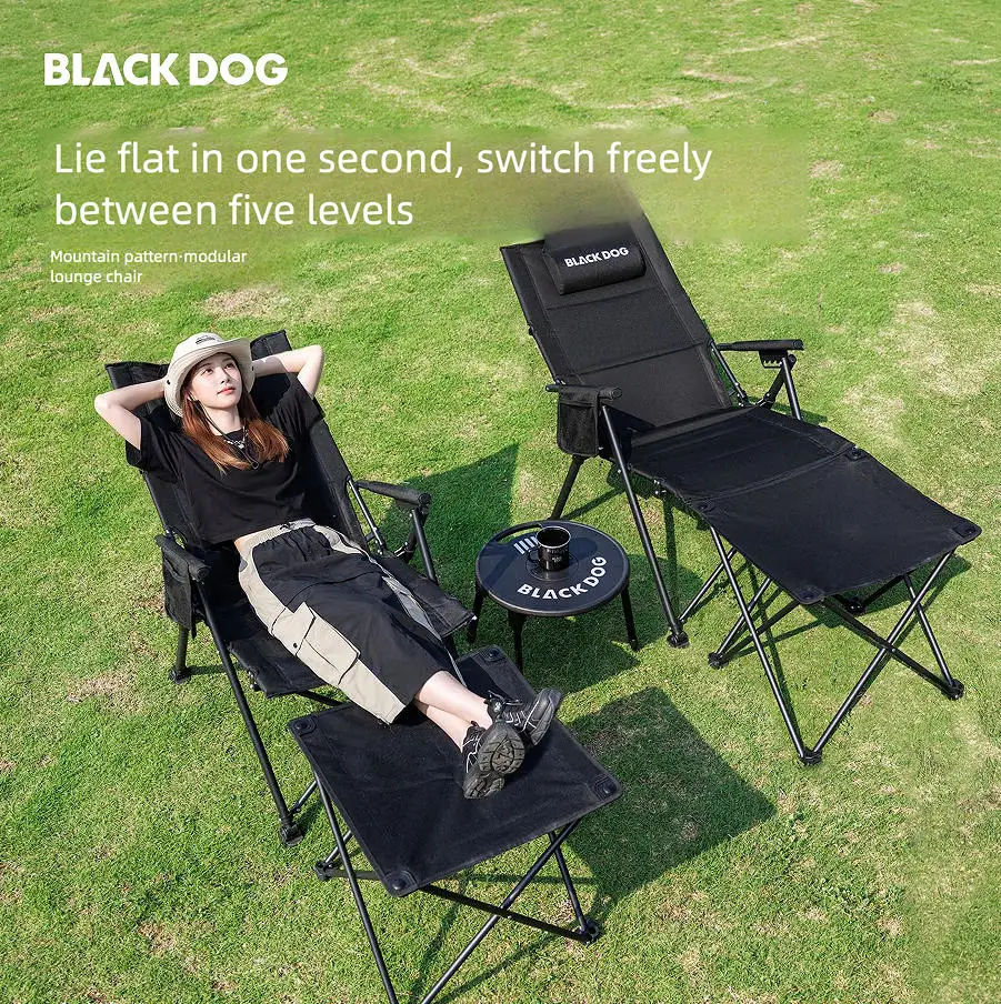 Blackdog Random Combination lounge chair 5-speed Adjustment Folding Portable Recliner Camping Chair Lunch Break Recliner