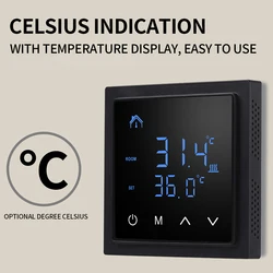 Inteligentny termostat dotykowy LCD 16A regulator temperatury elektryczne ogrzewanie podłogowe elektryczny regulator sterowania ogrzewaniem podłogowym